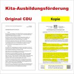 Darstellung der textlichen Übernahmen aus dem originalen CDU-Antrag zur Kita-Ausbildungsförderung vom 01.11.2022 durch die Kopie der SPD am 25.11.2022.